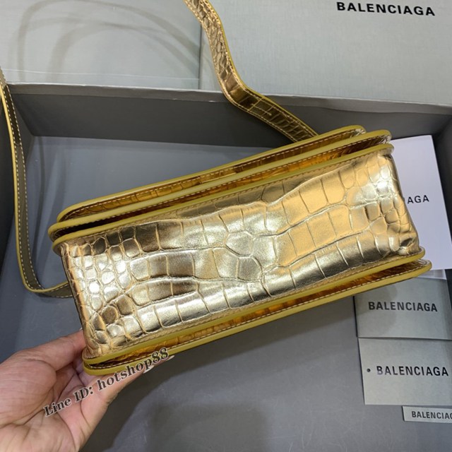 Balenciaga專櫃爆款大號鱷魚金肩背包 巴黎世家新款Gossip bag斜挎包 fyj1301